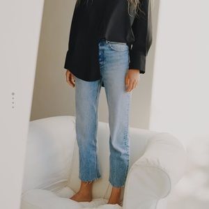 ZARA High Rise Straight Leg Jeans